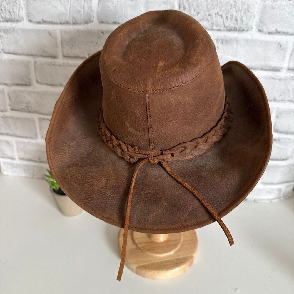 Bullhide Royston Leather Cowgirl Hat Brown Size XL - Picture 4 of 10